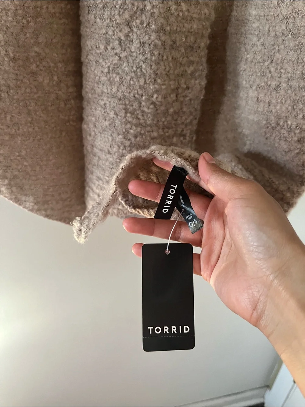 NWT Torrid Taupe Tan Boucle Knit Blanket Scarf One Size Cozy Neutral Earthy
